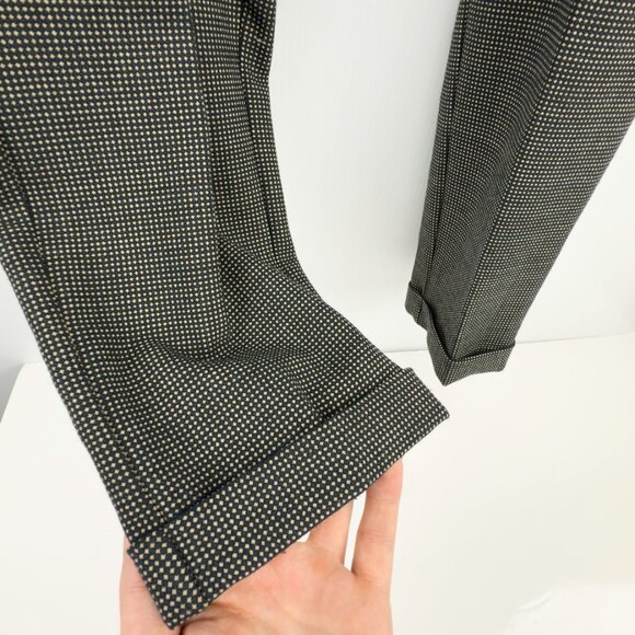 TWIN-SET Simona Barbieri 44% Wool Fall Micro Check Cuffed Ankle Trousers Sz S - Picture 9 of 9